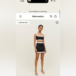 Reformation Robbie Set! Black and white Linen set size 10